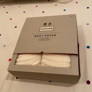 NWT Hunter Boot Socks white half cardigan